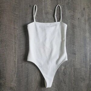 Show Me Your MuMu White Amabella Bodysuit.